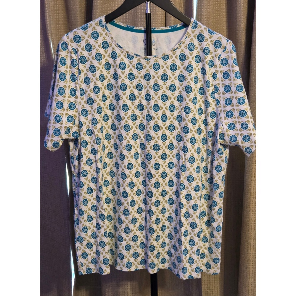 Croft & Barrow The Classic Tee Floral Print‎ Blouse Women's Size 1X Multicolor